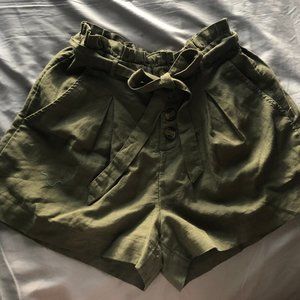 American Eagle Green Paperbag Shorts